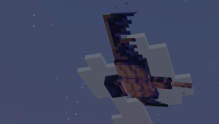 Fantom widziany z góry, lecący po ciemnym niebie