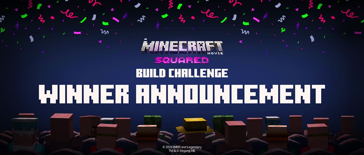 Nagłówek: Ogłoszenie zwycięzcy wyzwania budowania do filmu Minecraft